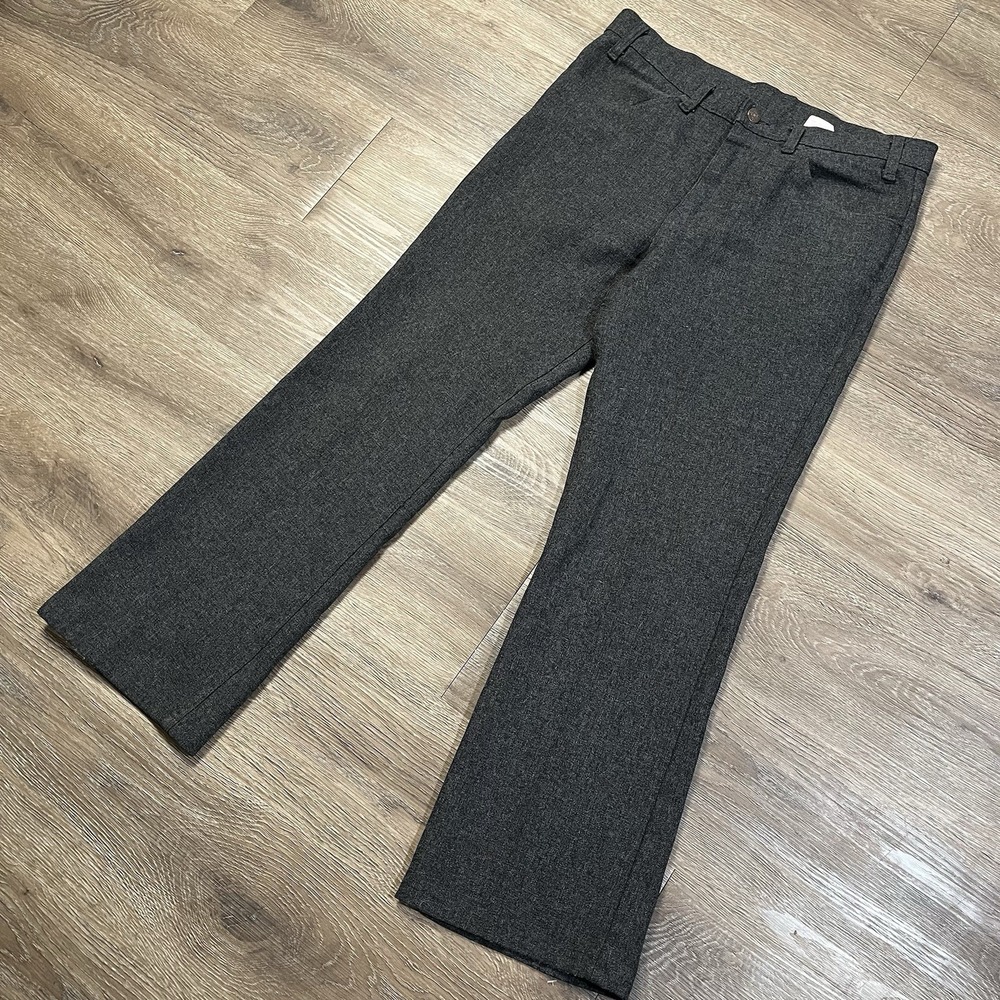 Vintage Levis Pants Mens Size 34x29 Brown Flare Polyester Made USA 90s 10517 VTG